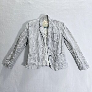 Cartonnier Anthropologie Blazer jacket Size 0 Womens Striped White‎ Cropped